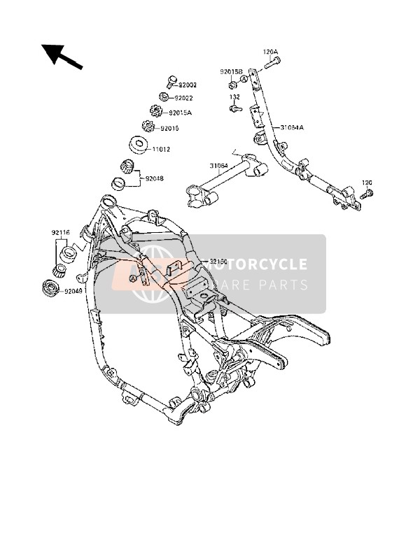 Kawasaki VN-15SE 1991 Frame for a 1991 Kawasaki VN-15SE