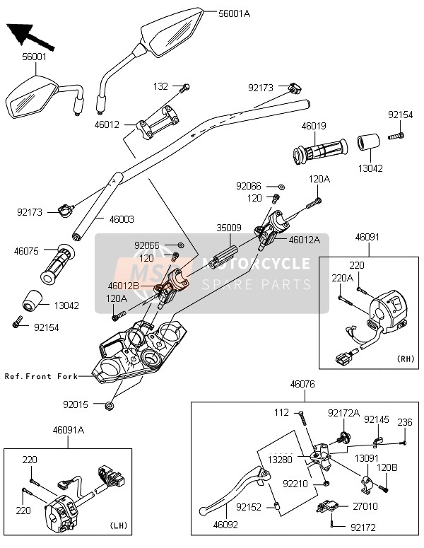 Kawasaki VERSYS 1000 2012 Handlebar for a 2012 Kawasaki VERSYS 1000