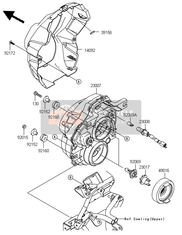 230070171, LENS-COMP,Headlamp, Kawasaki, 0