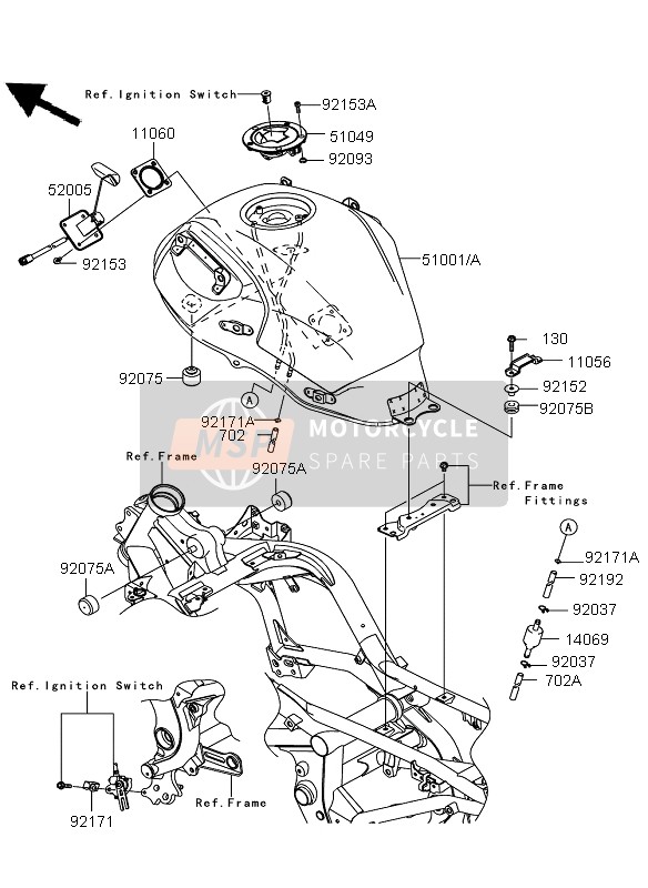 Kawasaki VERSYS ABS 2012 Fuel Tank for a 2012 Kawasaki VERSYS ABS