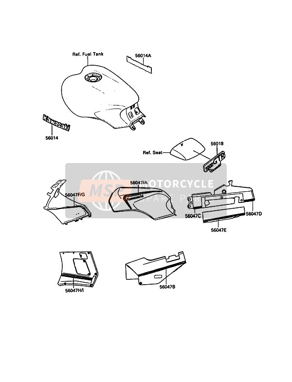 Kawasaki 1000GTR 1991 Decals for a 1991 Kawasaki 1000GTR