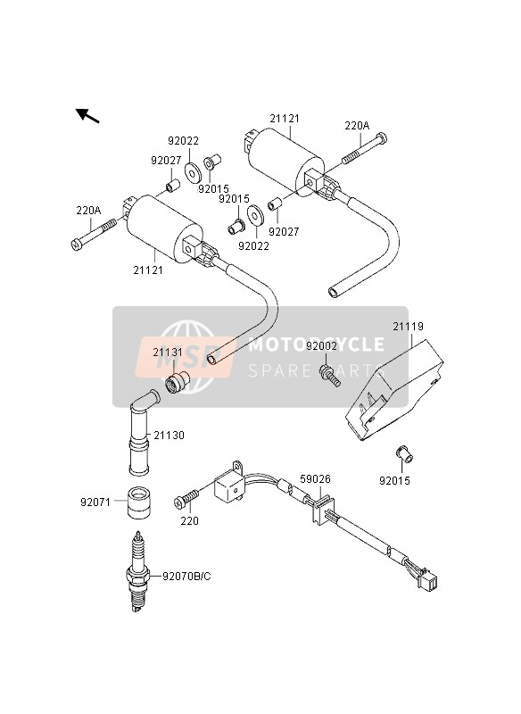 Kawasaki EN500 1995 ZÜNDANLAGE für ein 1995 Kawasaki EN500