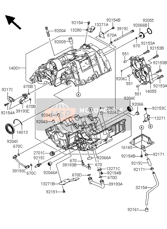 Kawasaki VERSYS 2013 Crankcase for a 2013 Kawasaki VERSYS