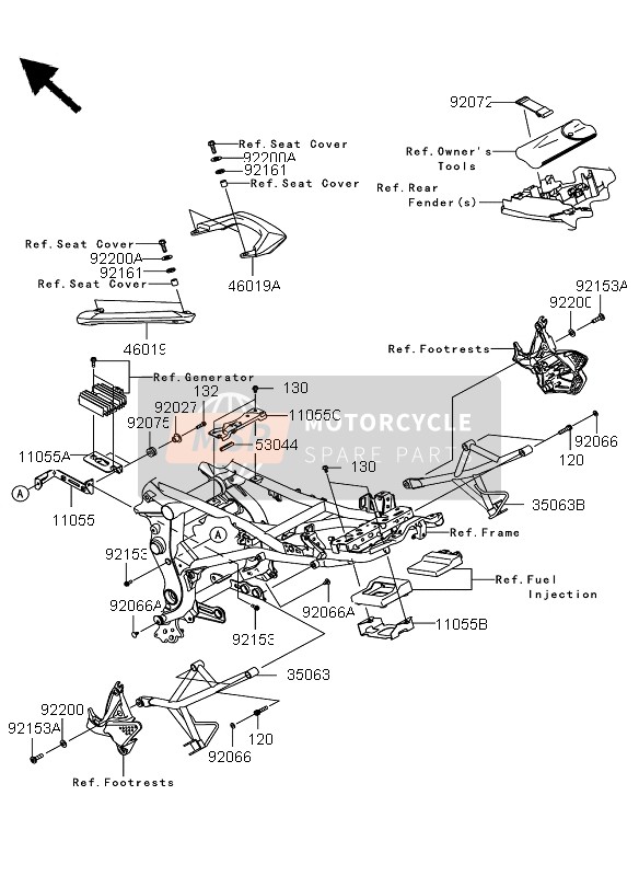 Kawasaki VERSYS 2013 Frame Fittings for a 2013 Kawasaki VERSYS