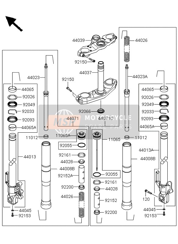 Kawasaki VERSYS 2013 Front Fork for a 2013 Kawasaki VERSYS