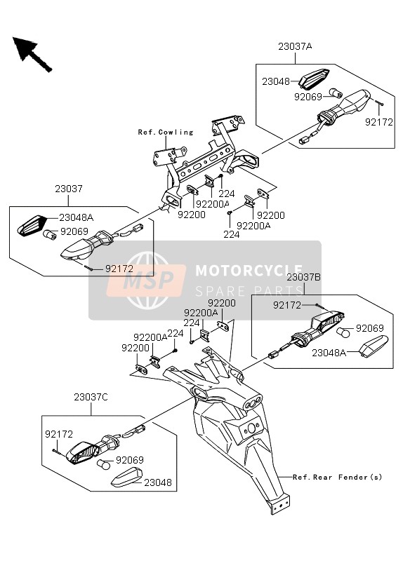 Kawasaki VERSYS 2013 Clignotants pour un 2013 Kawasaki VERSYS