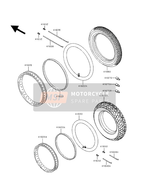 Kawasaki EL250D 1991 Tyres for a 1991 Kawasaki EL250D