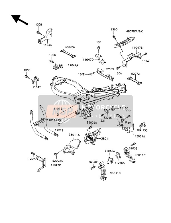 460751117KL, Grip,Tail,Violet Roya ZX1100-C, Kawasaki, 0