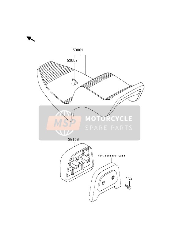 Kawasaki EN500 1995 Seat for a 1995 Kawasaki EN500