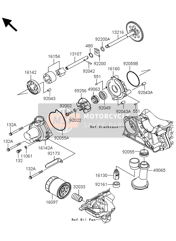 Kawasaki VERSYS 1000 2013 Oil Pump for a 2013 Kawasaki VERSYS 1000