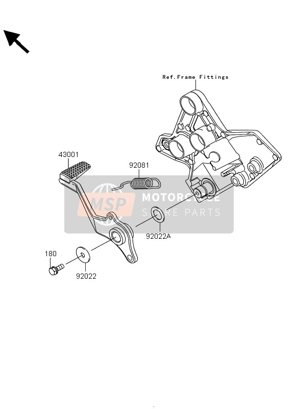 Kawasaki VERSYS 1000 2013 Brake Pedal for a 2013 Kawasaki VERSYS 1000