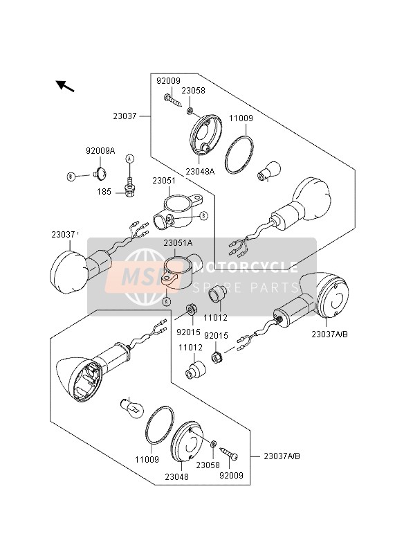 Kawasaki EN500 1995 Turn Signals for a 1995 Kawasaki EN500