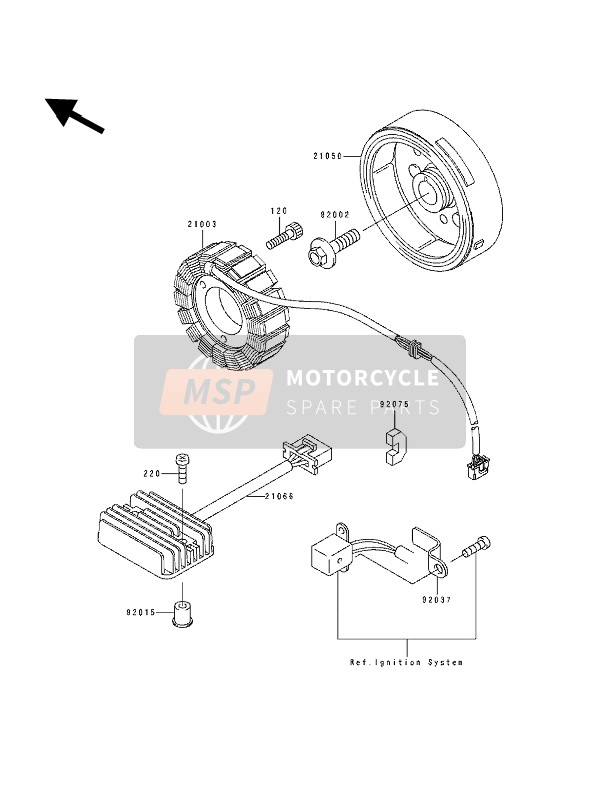 Kawasaki EL250E 1992 Generator for a 1992 Kawasaki EL250E