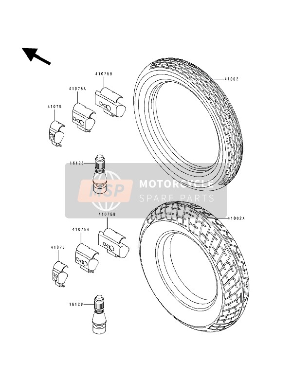 Kawasaki EL250E 1992 Tyres for a 1992 Kawasaki EL250E