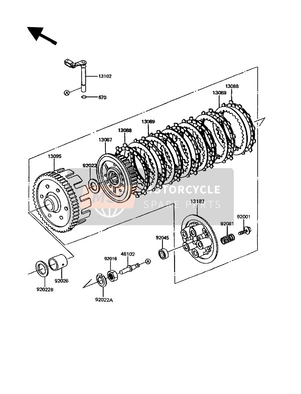 Kawasaki GPZ305 BELT DRIVE 1993 KUPPLUNG für ein 1993 Kawasaki GPZ305 BELT DRIVE