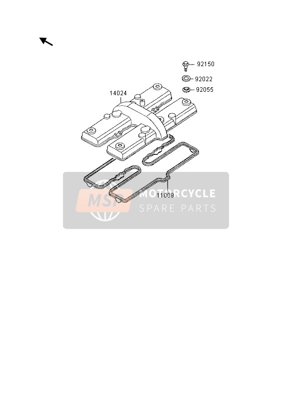 Kawasaki GPX600R 1995 ZYLINDERKOPFABDECKUNG für ein 1995 Kawasaki GPX600R