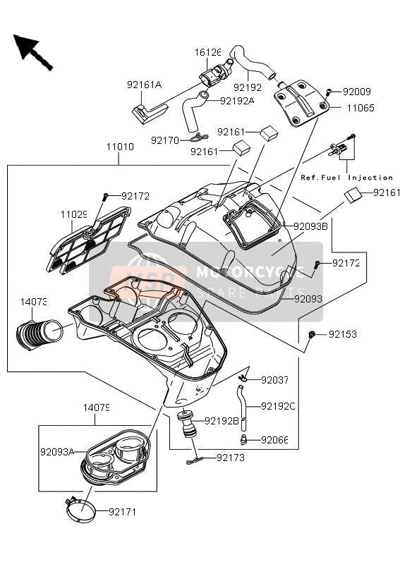 Kawasaki VERSYS ABS 2013 Air Cleaner for a 2013 Kawasaki VERSYS ABS