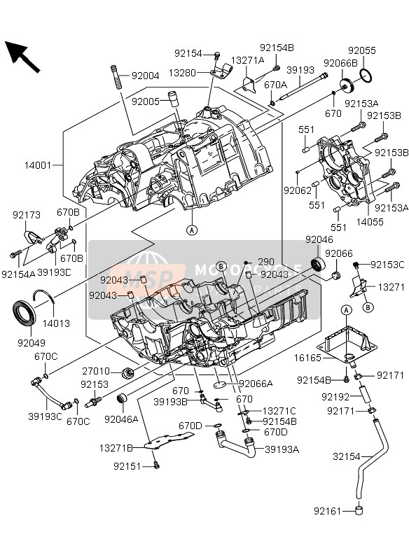 Kawasaki VERSYS ABS 2013 Caja Del Cigüeñal para un 2013 Kawasaki VERSYS ABS