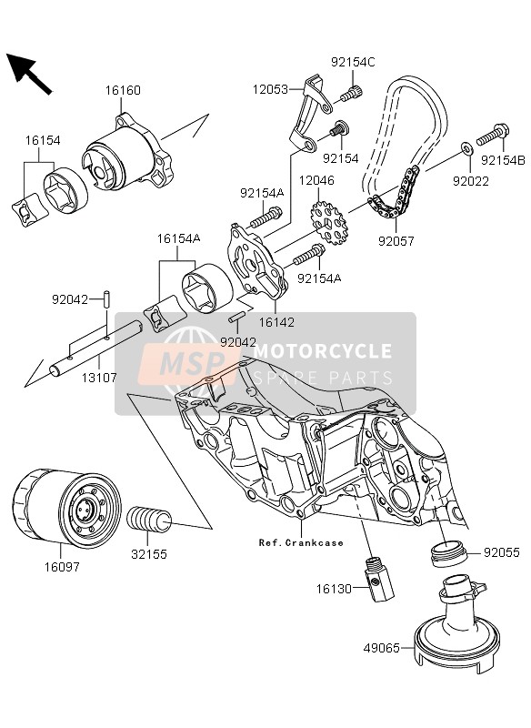 Kawasaki VERSYS ABS 2013 Bomba de aceite para un 2013 Kawasaki VERSYS ABS