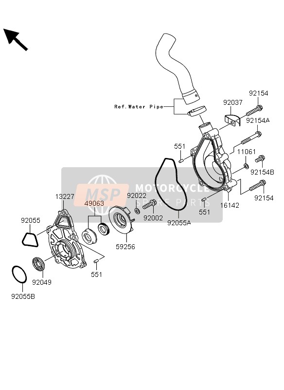 Kawasaki VERSYS ABS 2013 Pompe à eau pour un 2013 Kawasaki VERSYS ABS