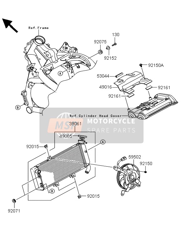 Kawasaki VERSYS ABS 2013 Radiador para un 2013 Kawasaki VERSYS ABS