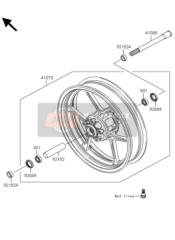 Kawasaki VERSYS ABS 2013 Front Hub for a 2013 Kawasaki VERSYS ABS