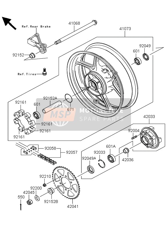 Kawasaki VERSYS ABS 2013 Rear Hub for a 2013 Kawasaki VERSYS ABS