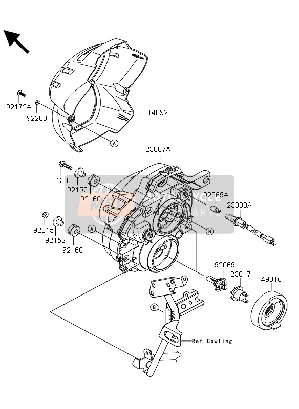 Kawasaki VERSYS ABS 2013 SCHEINWERFER für ein 2013 Kawasaki VERSYS ABS