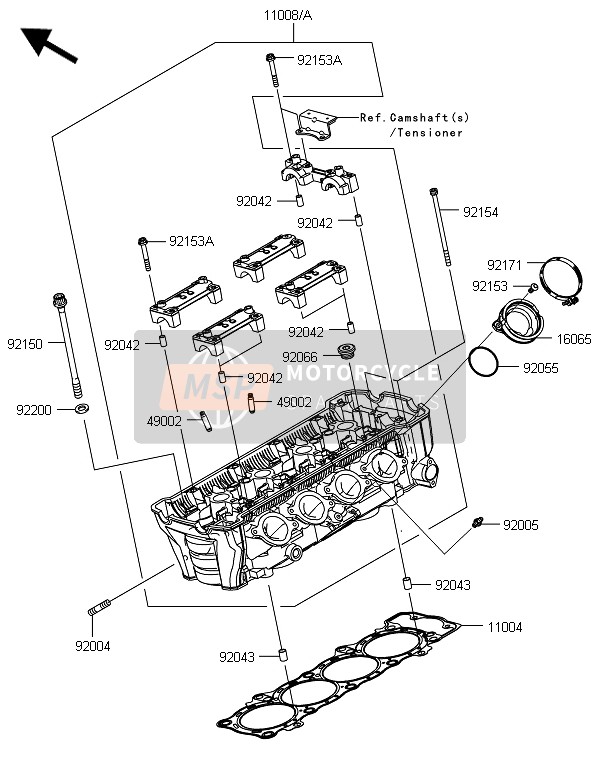 110081447, HEAD-COMP-CYLINDER KLZ1000AEF, Kawasaki, 1