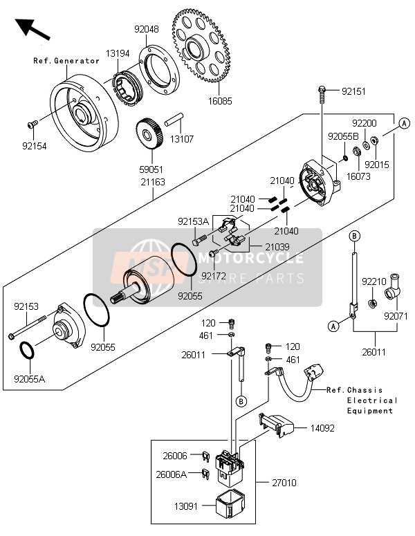 Kawasaki VERSYS 1000 2014 Starter Motor for a 2014 Kawasaki VERSYS 1000