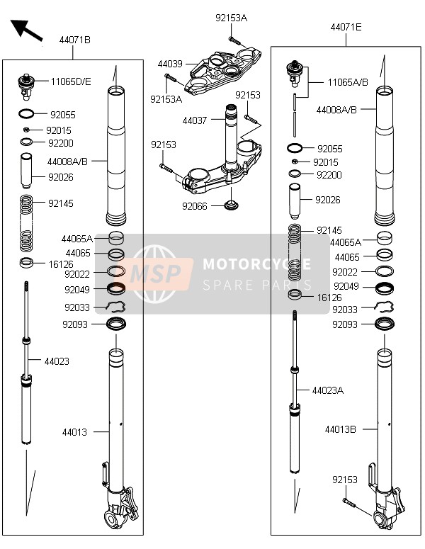 Kawasaki VERSYS 1000 2014 Front Fork for a 2014 Kawasaki VERSYS 1000