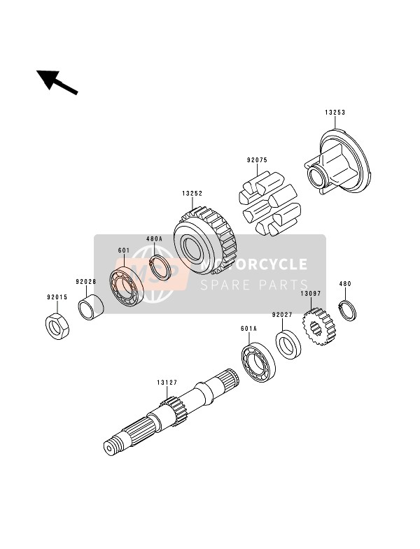 Kawasaki ZEPHYR 750 1993 Secondary Shaft - MSP