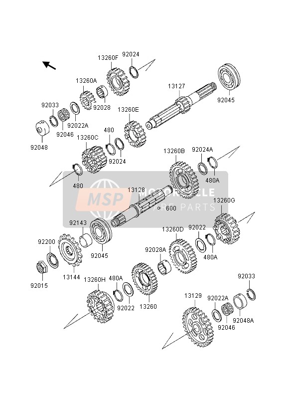 132601502, Gear,Output Top,29T, Kawasaki, 0