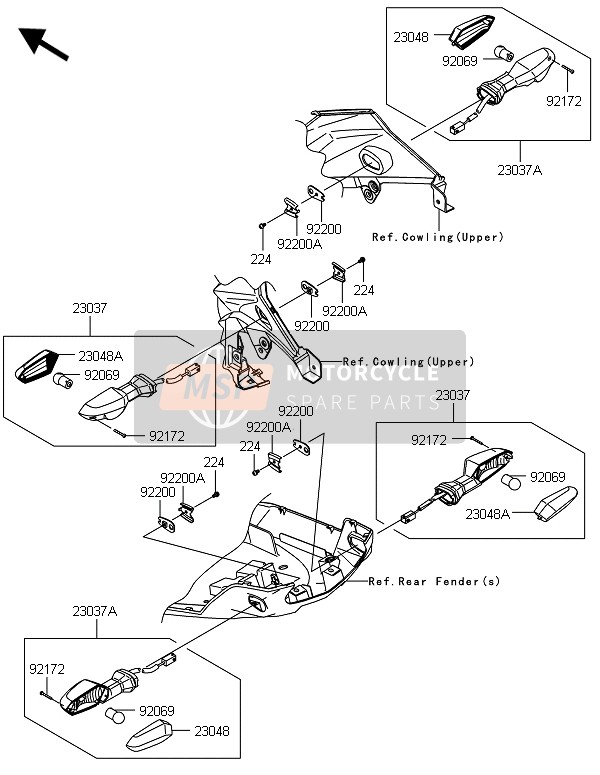 Kawasaki VERSYS 1000 2014 Turn Signals for a 2014 Kawasaki VERSYS 1000