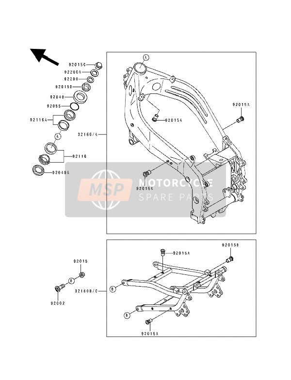 Kawasaki ZXR400 1993 Frame for a 1993 Kawasaki ZXR400