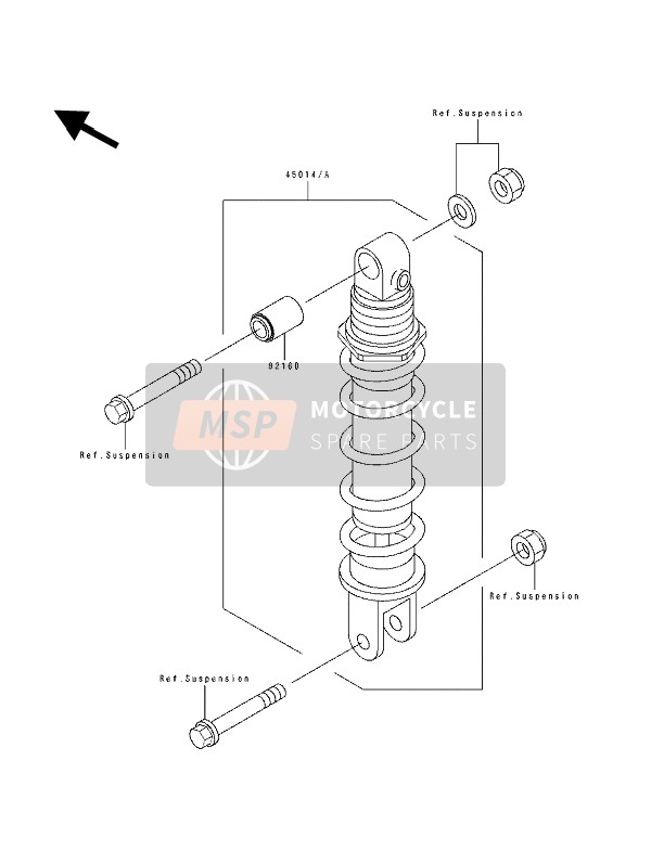 Kawasaki ZXR400 1993 Shock Absorber for a 1993 Kawasaki ZXR400