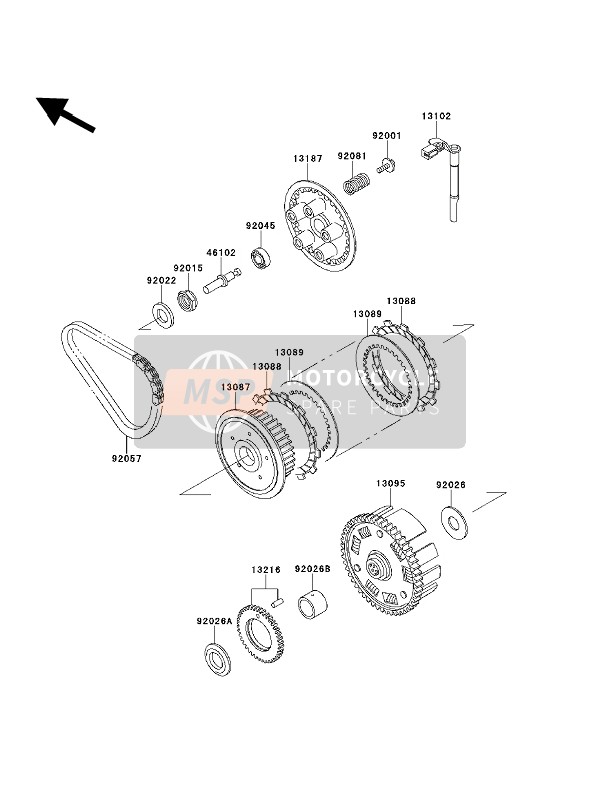 Kawasaki EN500 1993 Clutch for a 1993 Kawasaki EN500