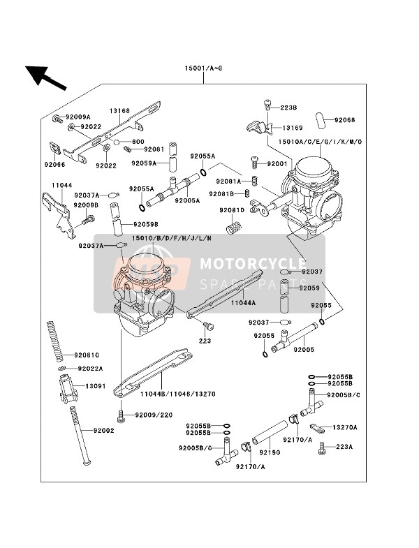 Kawasaki EN500 1993 Carburettor for a 1993 Kawasaki EN500