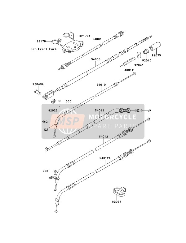 Kawasaki EN500 1993 Cable for a 1993 Kawasaki EN500