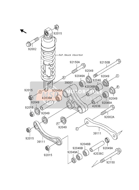 Kawasaki GPZ1100 1995 Suspension pour un 1995 Kawasaki GPZ1100