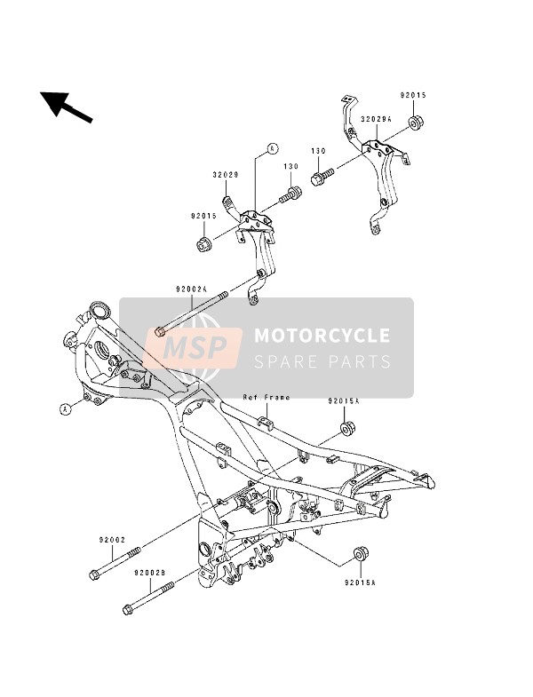 Kawasaki ZZ-R250 1994 Accesorios de marco para un 1994 Kawasaki ZZ-R250