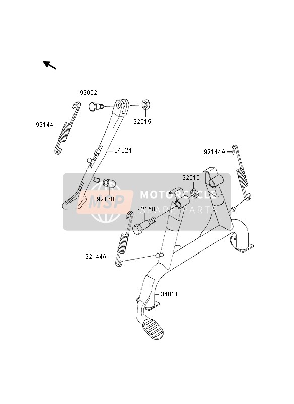 Kawasaki GPZ1100 1995 Stand(S) for a 1995 Kawasaki GPZ1100