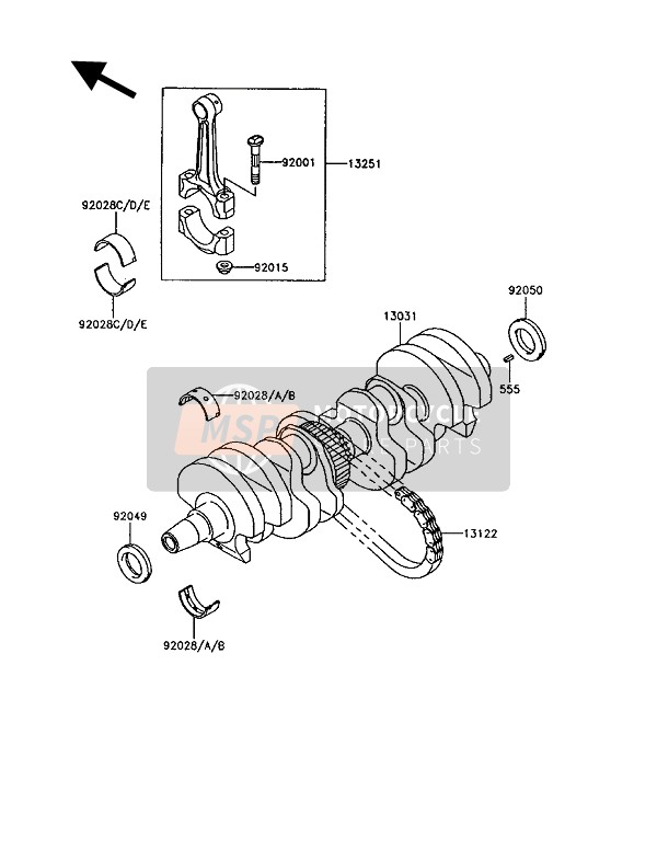 Kawasaki GT750 1994 Crankshaft for a 1994 Kawasaki GT750