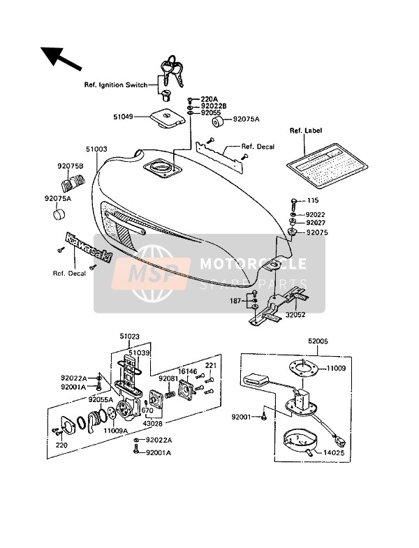 Kawasaki GT750 1994 Fuel Tank for a 1994 Kawasaki GT750