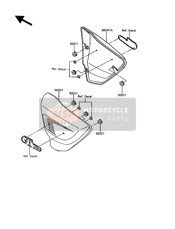 Kawasaki GT750 1994 Coperture laterali per un 1994 Kawasaki GT750