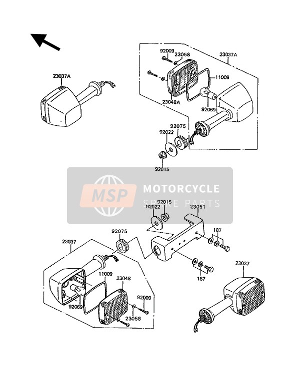 Kawasaki GT750 1994 Clignotants pour un 1994 Kawasaki GT750