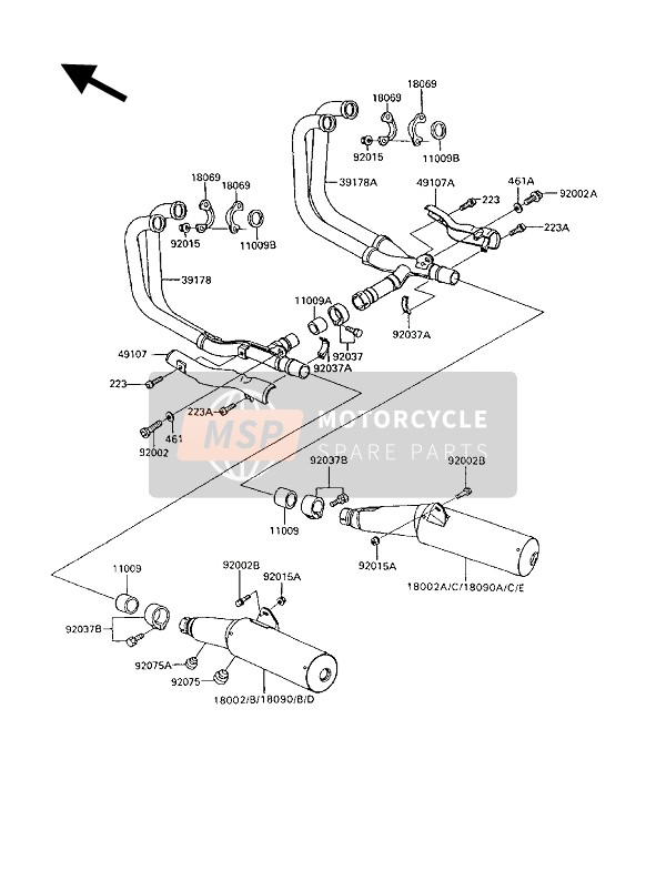 180901719, BODY-COMP-MUFFLER,Rh, Kawasaki, 2