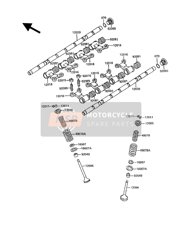 Kawasaki 1000GTR 1994 Valvole per un 1994 Kawasaki 1000GTR