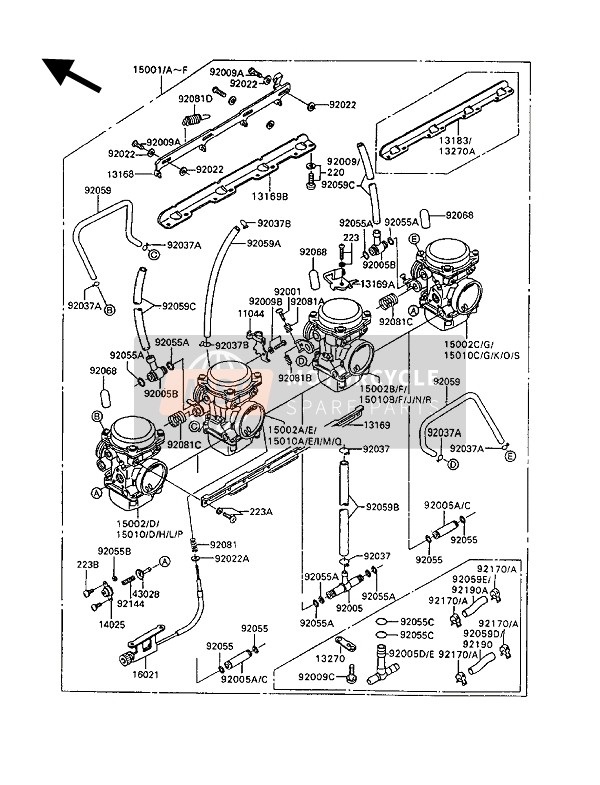 Kawasaki 1000GTR 1994 Carburettor for a 1994 Kawasaki 1000GTR