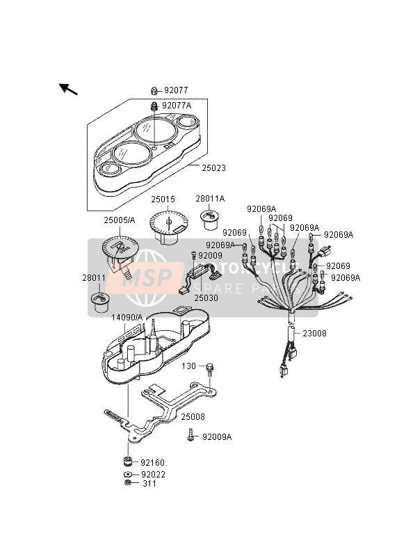 250051577, Speedometer,Kph, Kawasaki, 1